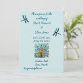 Smaragd Groen Turquoise Land Bruiloft Kaart (Staand voorkant)