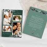 Smaragd groen  vier foto collage feestdagenkaart<br><div class="desc">Welkom op onze betoverende Emerald Greenery Four Photo Collage Holiday Kaart design, waar charme voldoet aan de moderne elegantie. Dit ontwerp is voorzien van ingewikkelde waterverf groen en subtiel elegante kalligrafie met eenvoudige typografie, het vastleggen van de essentie van de traditionele gezelligheid en rustieke cottage core. Met een vleugje retro...</div>
