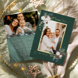 Smaragd groen vintage kerst twee foto folie feestdagenkaart<br><div class="desc">Welkom op onze betoverende Emerald Greenery Vintage Christmas Two Photo Folie Holiday Kaart design, waar charme ontmoet moderne elegantie. Dit ontwerp is voorzien van ingewikkelde waterverf groen en subtiel elegante kalligrafie met eenvoudige typografie, het vastleggen van de essentie van de traditionele gezelligheid en rustieke cottage core. Met een vleugje retro...</div>