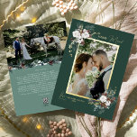 Smaragd groen  vrolijk getrouwd portret folie feestdagenkaart<br><div class="desc">Welkom bij onze betoverende Emerald Greenery Merry Married Portrait Folie Holiday Kaart design, waar charme voldoet aan de moderne elegantie. Dit ontwerp is voorzien van ingewikkelde waterverf groen en subtiel elegante kalligrafie met eenvoudige typografie, het vastleggen van de essentie van de traditionele gezelligheid en rustieke cottage core. Met een vleugje...</div>