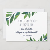 Smaragd groen - Wees mijn bruidsmeisje Kaart (Voorkant)