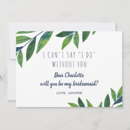 Smaragd groen - Wees mijn bruidsmeisje Kaart