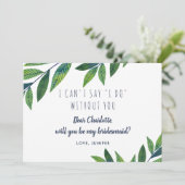 Smaragd groen - Wees mijn bruidsmeisje Kaart (Staand voorkant)