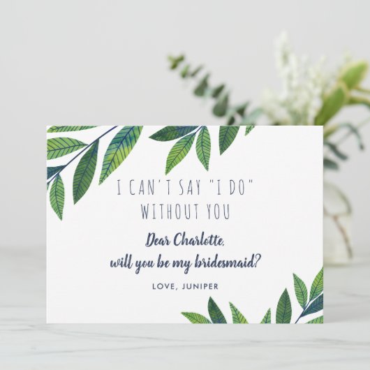 Smaragd groen - Wees mijn bruidsmeisje Kaart (Staand voorkant)