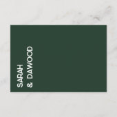 Smaragd Groen Wit Bruiloft Kleding Jurk Code Kaart (Achterkant)