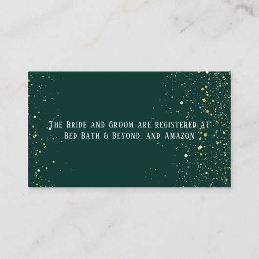 Smaragd Groen Wit Goud Pioenrozen Trouwregister Informatiekaartje (Achterkant)