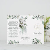 Smaragd groen Witte bloemen brochure (Staand voorkant)