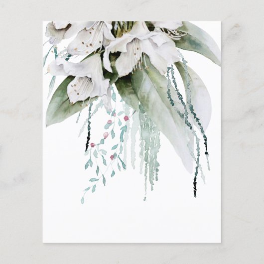 Smaragd groen witte bloemen flyer (Achterkant)