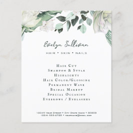 Smaragd groen witte bloemen flyer