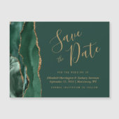 Smaragd Groene Agaat Magnetische Bruiloft Save the (Voorkant)