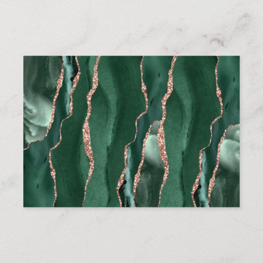 Smaragd Groene Agaat Roos Goud Donker Bruiloft Det Informatiekaartje (Achterkant)