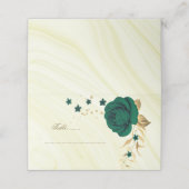 smaragd groene bloemen goudmarmer plaatskaartje (Buitenkant ongevouwen)