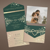 smaragd groene bruiloft all in one uitnodiging