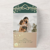 smaragd groene bruiloft all in one uitnodiging (Buitenkant)