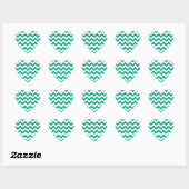 Smaragd Groene Chevron Patroon Hart Bruiloft Seal Sticker (Vel)