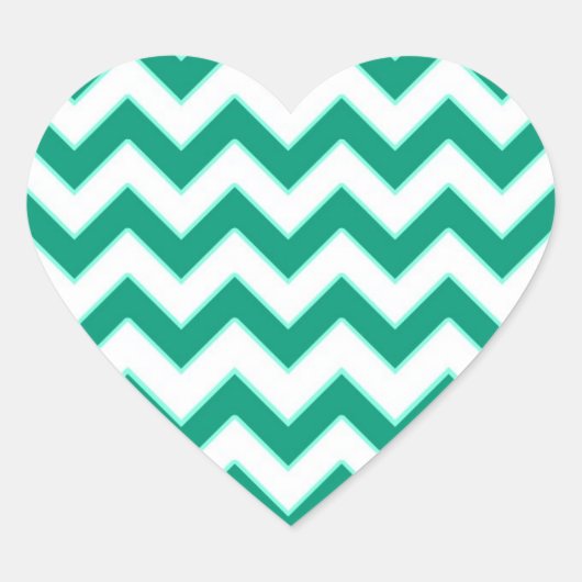 Smaragd Groene Chevron Patroon Hart Bruiloft Seal Sticker (Voorkant)