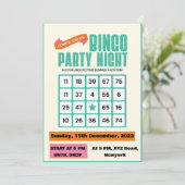 Smaragd Groene Elegante Uitnodiging voor Bingo Avo (Staand voorkant)