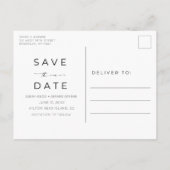 Smaragd Groene Foto Strand Bruiloft Save the Date Aankondigingskaart (Achterkant)