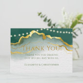 Smaragd Groene Gouden Agaat en Licht Dankkaarten Kaart (Staand voorkant)