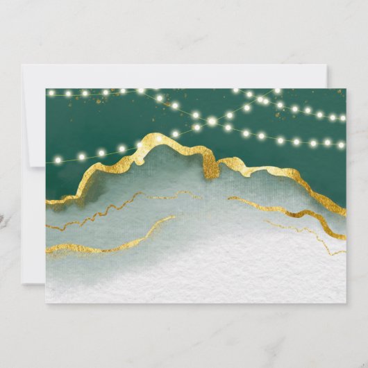 Smaragd Groene Gouden Agaat en Licht Dankkaarten Kaart (Achterkant)