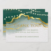 Smaragd Groene Gouden Agaat en Licht Dankkaarten Kaart (Voorkant / Achterkant)