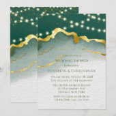 Smaragd Groene Gouden Agaat en Lichten Bruiloft Do Kaart (Voorkant / Achterkant)