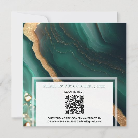 *~* SMARAGD GROENE GOUDEN Agaat RSVP QR AR66 Bruil Kaart (Achterkant)