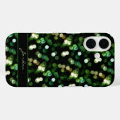 Smaragd Groene & Gouden Sparkle Lichten w / Naam Case-Mate iPhone Case (Achterkant (horizontaal))