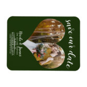 Smaragd Groene Hart Foto Bruiloft Save the Date Magneet (Horizontaal)