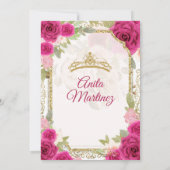 Smaragd Groene Jurken Fuschia Roze Mis Quince Kaart (Achterkant)