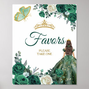 Smaragd Groene Jurken Quinceañera Favors Poster