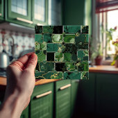 Smaragd Groene Muur Decor Modern Chique Mozaïek Tegeltje