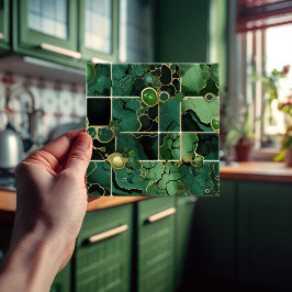 Smaragd Groene Muur Decor Modern Chique Mozaïek Tegeltje