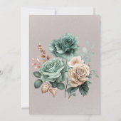 Smaragd Groene Pioen Bruiloft Koppels Douche Kaart (Achterkant)