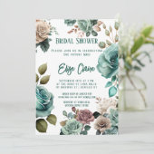 Smaragd Groene Pioen Bruiloft Vrijgezellenfeest Kaart (Staand voorkant)