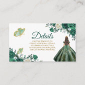 Smaragd Groene Quinceañera Detail Kaart (Voorkant)