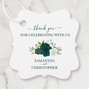 Smaragd Groene Rozen Elegant Bruiloft Dank u Bedankjes Labels