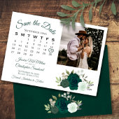 Smaragd Groene Rozen Trouwkalender & Foto Save The Date