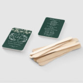 Smaragd Groene Strijklichten Huwelijksprogramma Handwaaier (Niet-gemonteerd)