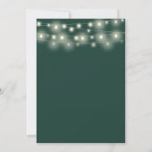 Smaragd Groene String Lights Script Bruiloft Kaart (Achterkant)