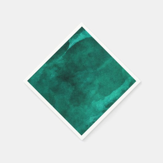 Smaragd Groene Waterverf Elegant Modern Bruiloft Servet (Hoek)