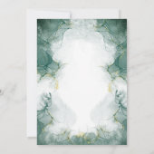 Smaragd Groene Waterverf Moderne Bruiloft Kaart (Achterkant)