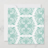 Smaragd Hart Moderne Bloemen Typografie Bruiloft Kaart (Achterkant)