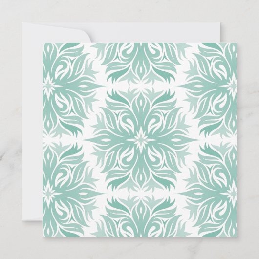 Smaragd Hart Moderne Bloemen Typografie Bruiloft Kaart (Achterkant)