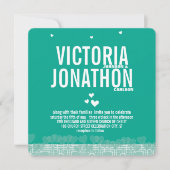 Smaragd Hart Moderne Bloemen Typografie Bruiloft Kaart (Voorkant)