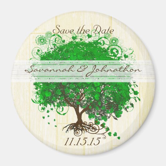 Smaragd Hartblad Boom Save-the-date Magneten (Voorkant)