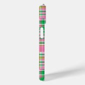 Smaragd Heet Roze Preppy Patchwork Madras Monogram Case-Mate iPhone Case (Achterkant / Rechts)