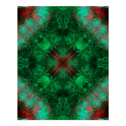 Smaragd Heilig Geometrische Fractale Kunst Perfect Poster (Voorkant)