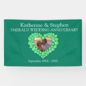 Smaragd Huwelijksverjaardag groene banner (Horizontaal)
