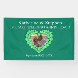 Smaragd Huwelijksverjaardag groene banner